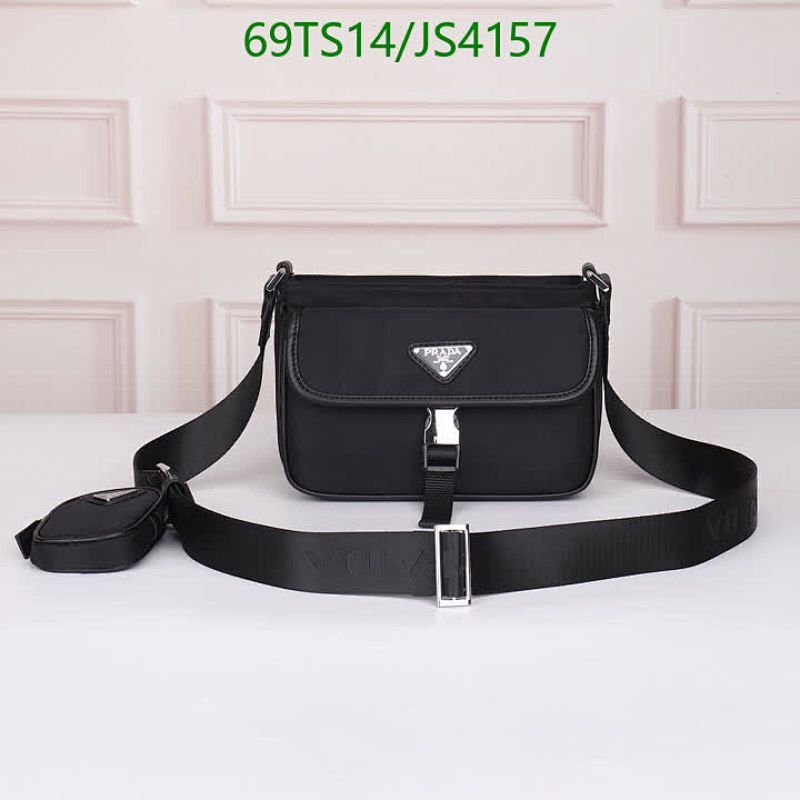 Prada Black Nylon and Leather Crossbody Bag, 22x16x5CM - Model 2133