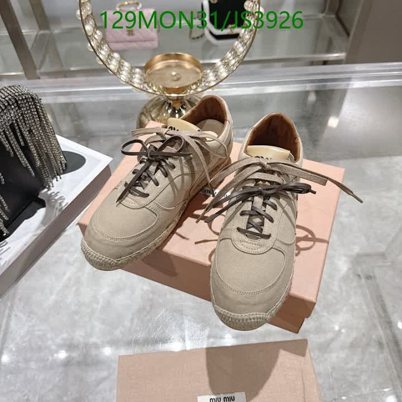 Miu Miu Women's Lace-Up Espadrille Sneakers in Beige - EU34-41