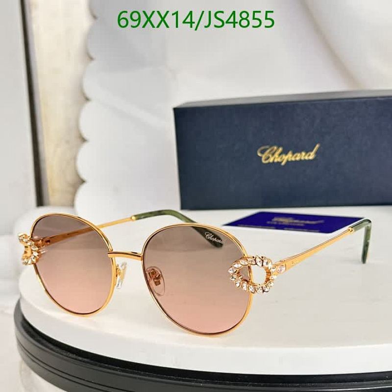 Chopard JS4855 Gold Frame Sunglasses with Crystal Embellishments - 56-18-142
