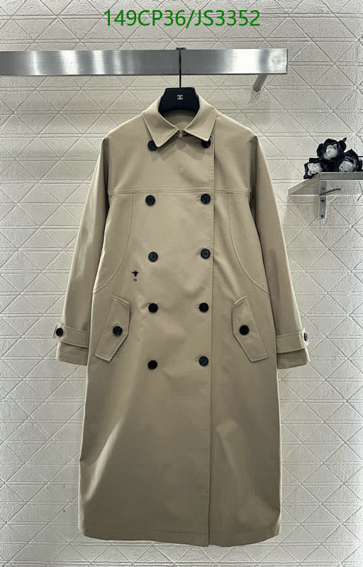 Elegant Double-Breasted Trench Coat by Dior | Wool Blend | JS3352