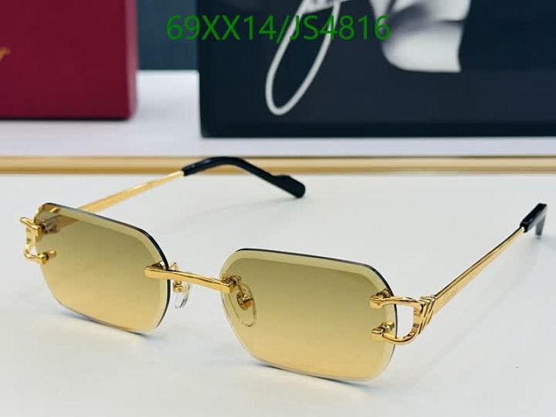 Cartier JS4816 Rimless Gold Sunglasses, Rectangle Lens, 57-19-142