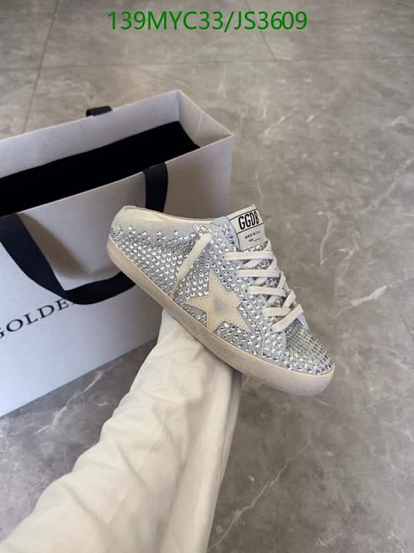 Golden Goose Superstar Sneakers in Silver with Rhinestone Embellishments