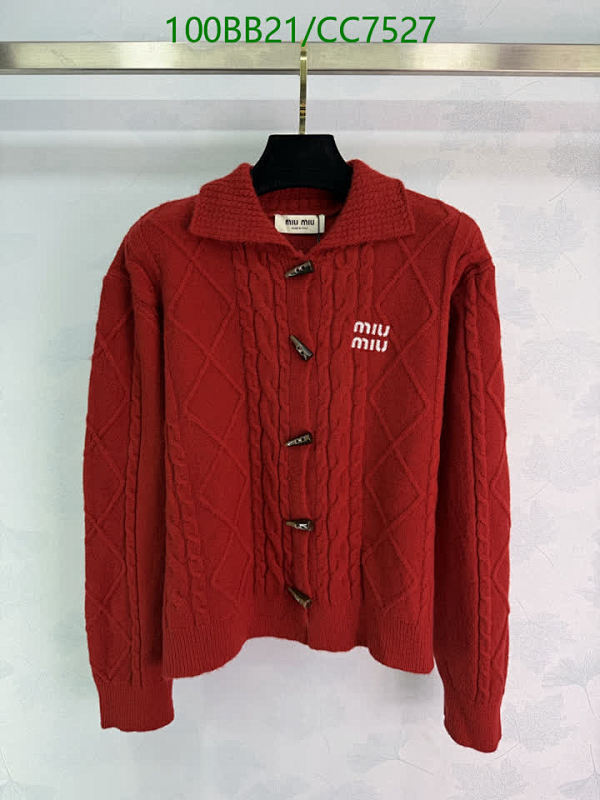 Miu Miu Wool Knit Cardigan with Toggle Fastenings - Red, Size S-L