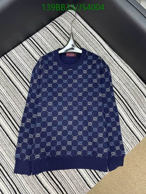 Gucci Wool Blend Sweater with GG Motif in Navy Blue, Size S-M-L