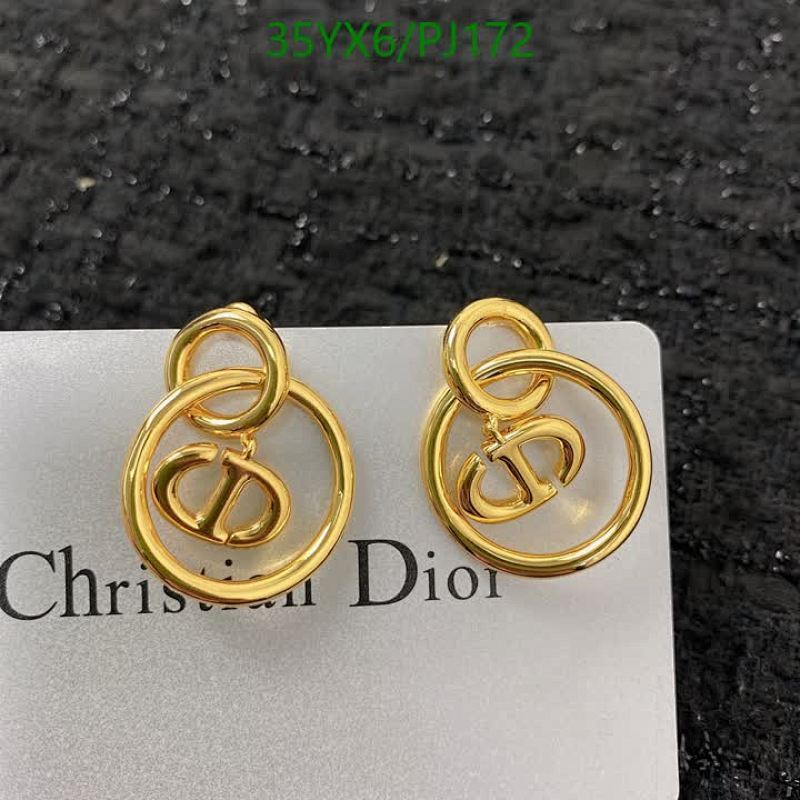 Dior Earrings Gold-Finish Metal CD Earrings Jewelry For Women PJ172