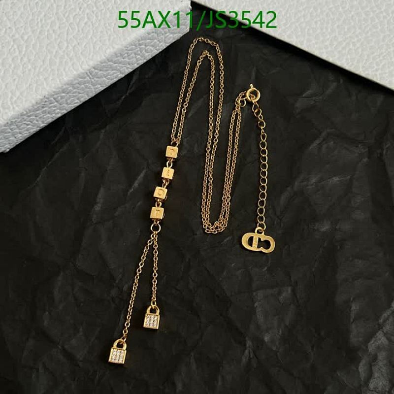Dior Lucky Charms Gold-Finish Metal Necklace with CD Signature and Lock Details