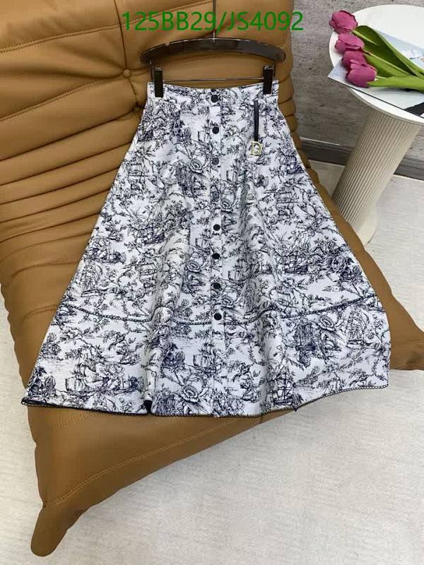 Dior Toile de Jouy Skirt, Elegant A-Line Silhouette, Button Front, Polyester Fiber 7 Dior Toile de Jouy Skirt, Elegant A-Line Silhouette, Button Front, Polyester Fiber