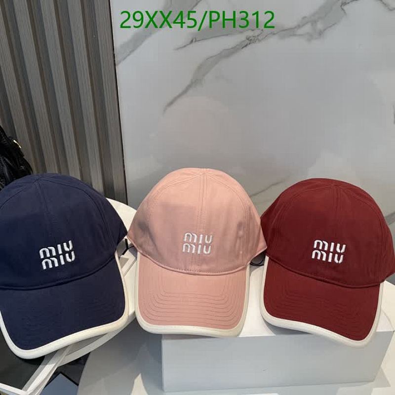 Miu Miu Women's Baseball Cap Cotton Embroidered Logo Hat - PH312