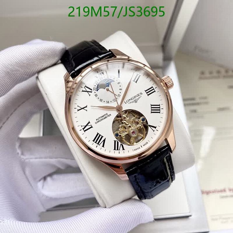 Longines Men's Watch, 40mm Stainless Steel Case, Automatic Movement, Black Leather Strap