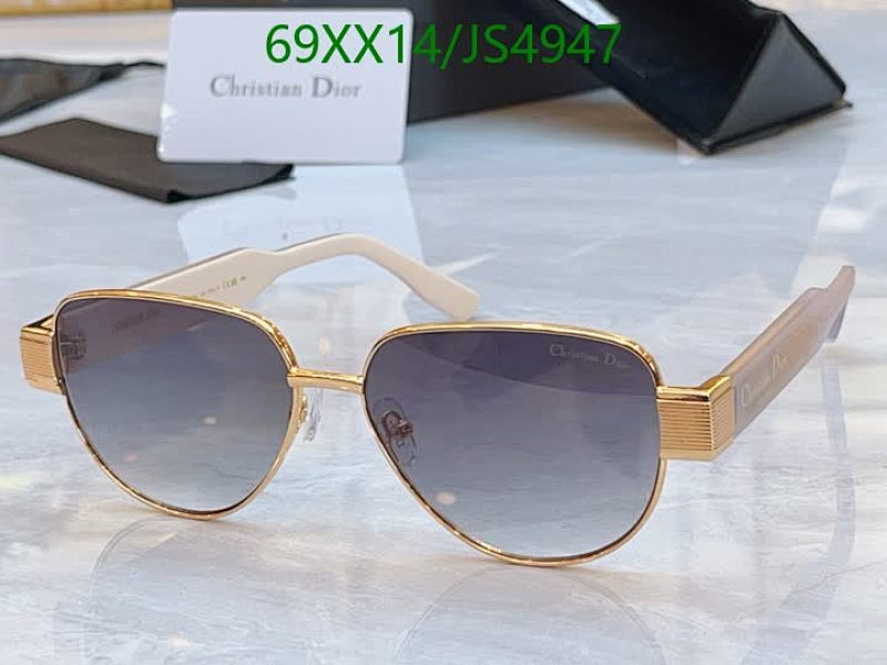 Christian Dior JS4947 Aviator Sunglasses | Gold Frame, Gradient Lenses - Size 57