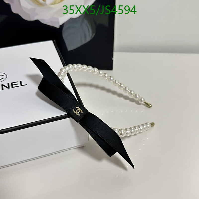 Elegant Pearl Headband with Black Ribbon and Gold Logo, Designer Inspired