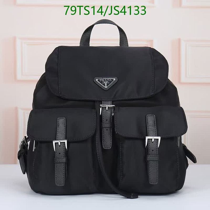 Prada Nylon Backpack with Leather Trim,30x28x15CM, Perfect for Everyday Use