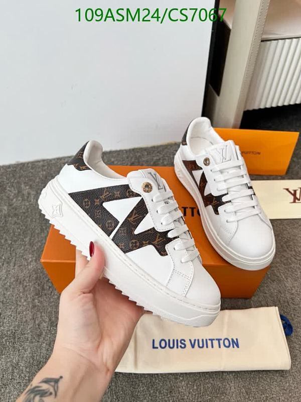 Louis Vuitton Women's White Leather Run Away Sneakers with Monogram Detail
