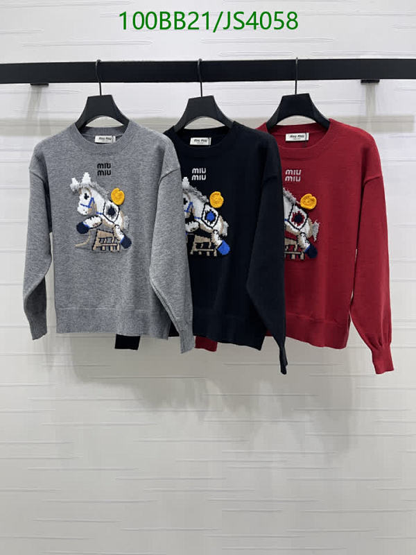 Miu Miu Wool Sweater with Horse Motif - Stylish Knitwear for Women