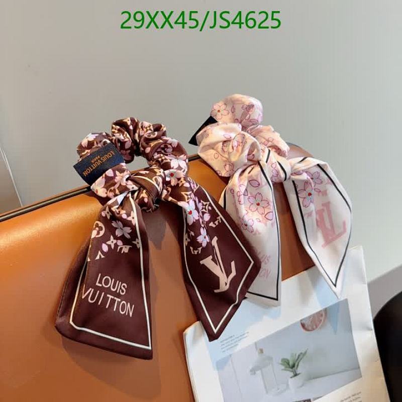 Louis Vuitton Hair Scrunchies Silk Square Scarf Ponytail Holder Hair Accessories