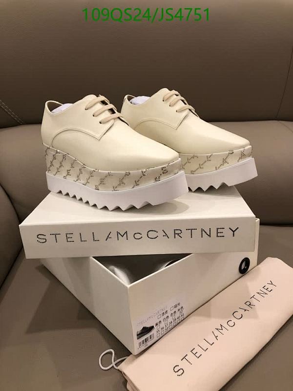 Stella McCartney Women's Cream Leather Platform Wedge Lace-Up Shoes