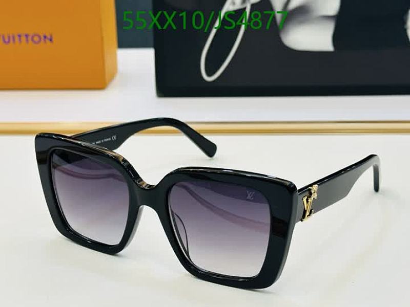Louis Vuitton JS4877 Black Square Sunglasses, 53-19-145, Gradient Lens