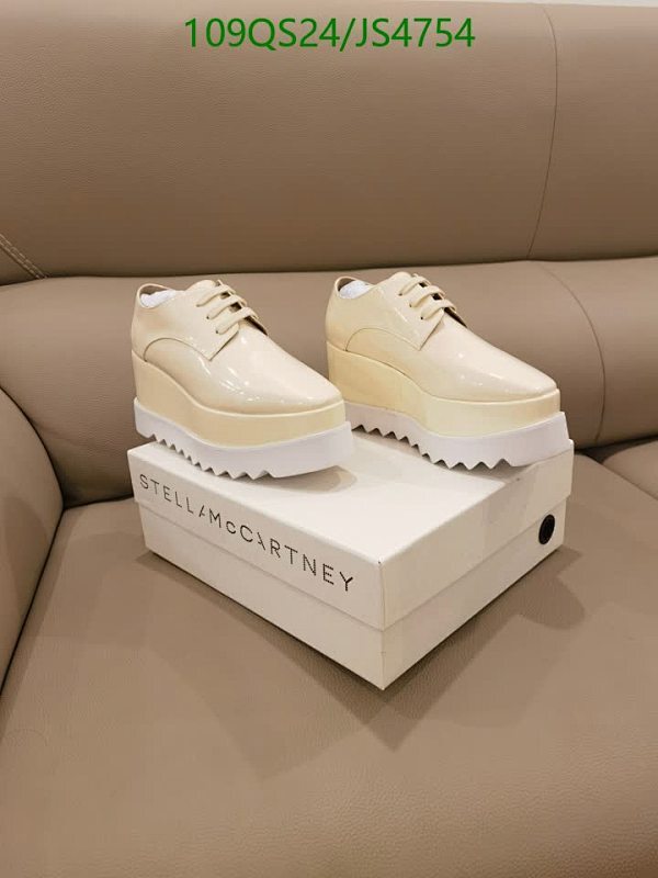 Stella McCartney Women's Cream Patent Leather Platform Oxford Shoes JS4754