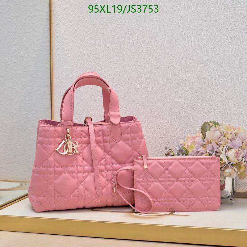 Dior Lady D-Joy Bag Pink Genuine Leather Quilted Design with Detachable Pouch