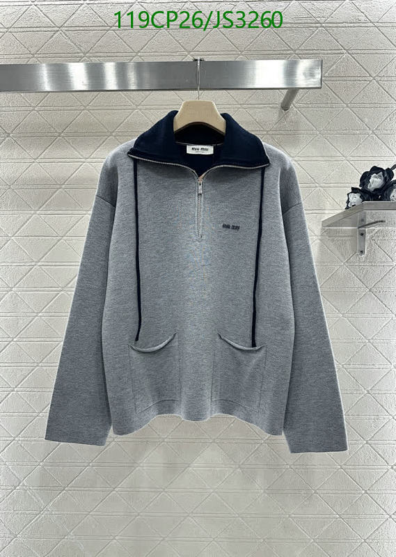 Miu Miu Women's Grey Wool Blend Half-Zip Pullover Sweater, Size S-M-L