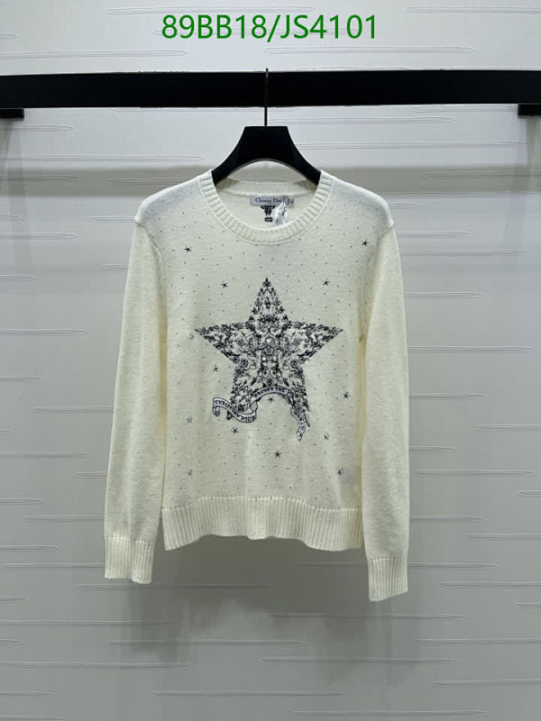 Dior Star Motif Wool Sweater - Crewneck, Long Sleeves, Regular Fit, Ivory