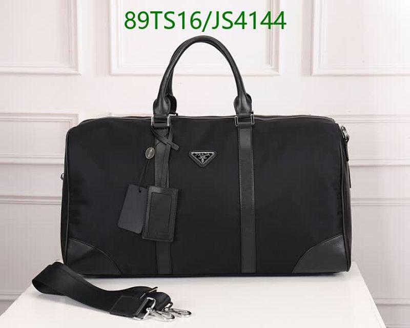 Prada Travel Bag for Men, Black Nylon and Leather Duffle, 50*28*27CM
