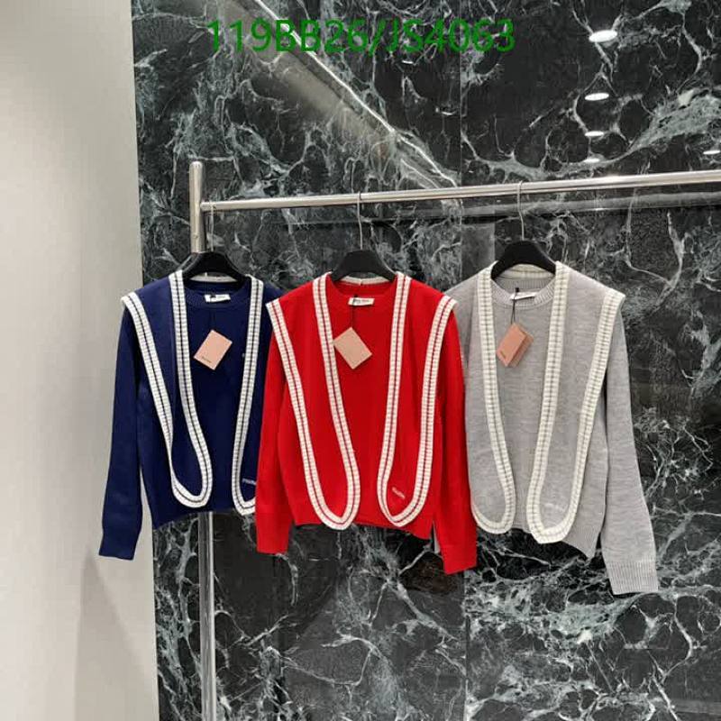 Miu Miu Wool Sweater With Trim Detail | Crew Neck, Long Sleeve, Knitwear