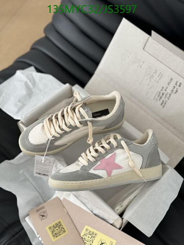 Golden Goose Men's Gray & Pink Star Cowhide Leather Sneakers JS3597 - EU35-46