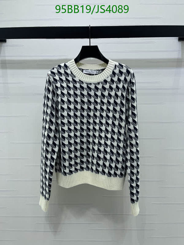 Dior Women's Wool Sweater with Geometric Pattern, Size S-M-L
