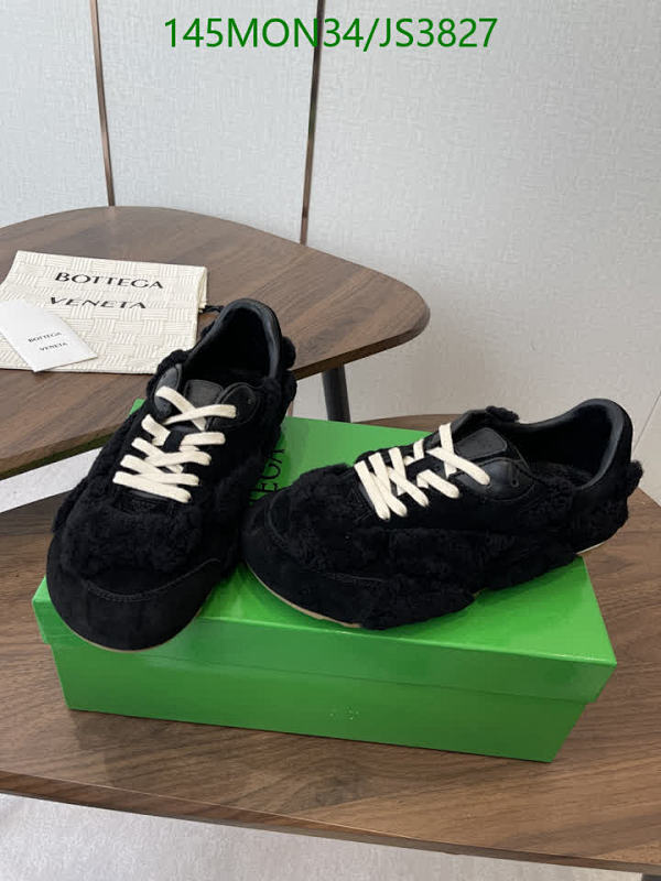 Bottega Veneta Women's Black Shearling Lace-Up Sneakers, Unisex EU35-45