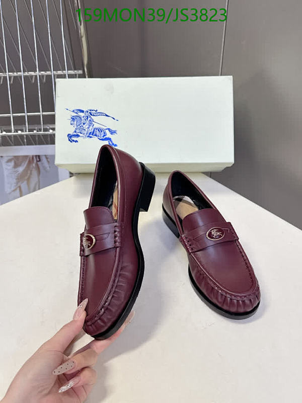 Burberry Women's Burgundy Cowhide Leather Loafers EU35-40