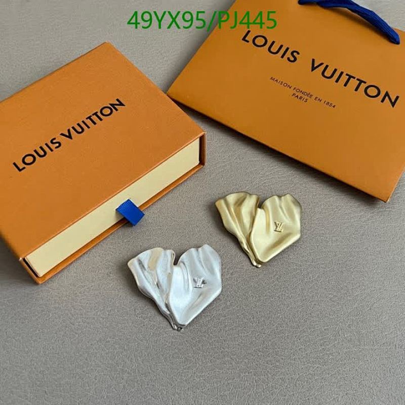 Louis Vuitton Heart Brooch Set Gold and Silver Tone Finish, Refined Jewelry
