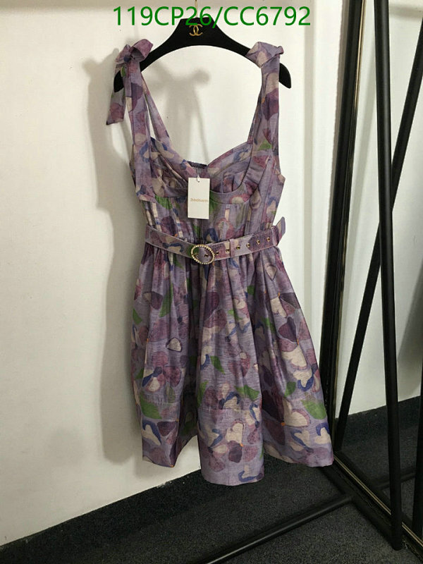 Zimmermann Floral Print Mini Dress With Belt, Sleeveless, Purple, S-XL