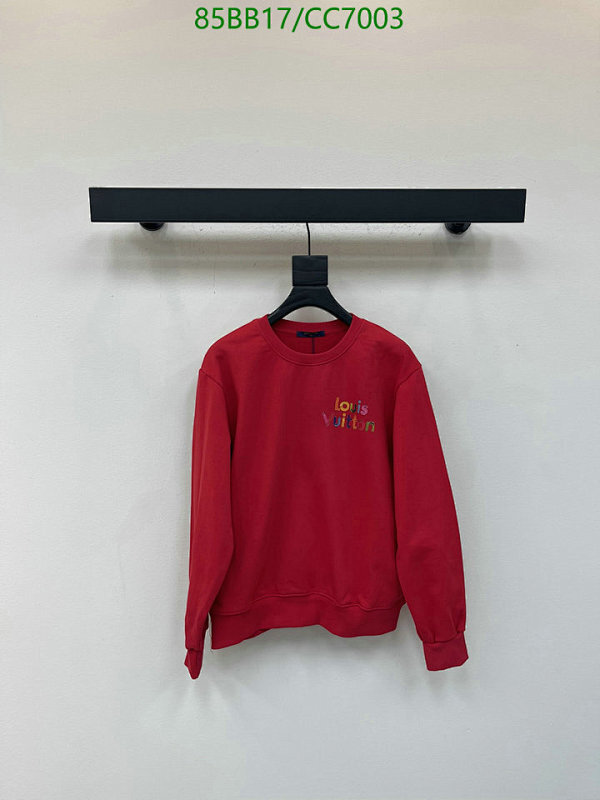 Louis Vuitton Red Crewneck Sweatshirt With Colorful Logo Embroidery Size S-L