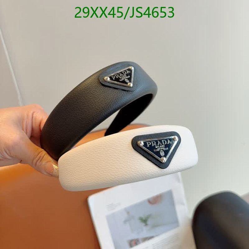 Prada Headband with Iconic Logo, Stylish Hair Accessory for Women - JS4653