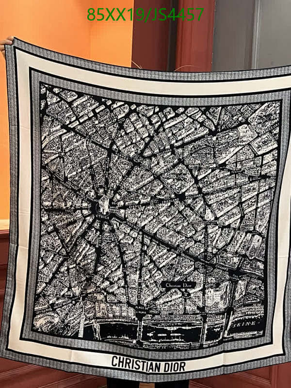 Christian Dior Paris Map Cashmere Scarf, 110x110cm, Luxury Designer Scarf