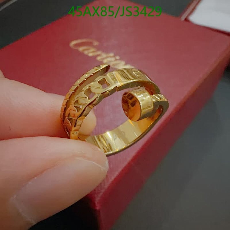 Cartier Gold Finish Nail Ring, Statement Jewelry, JS3429