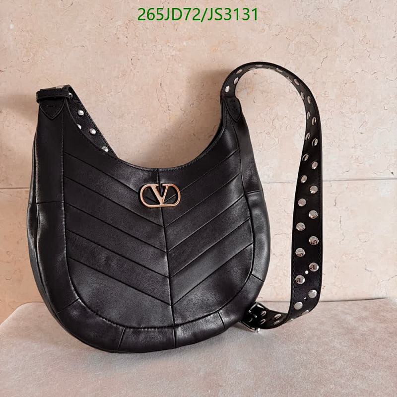 Valentino Black Leather Shoulder Bag with VLogo Signature, 28*21.5*3CM