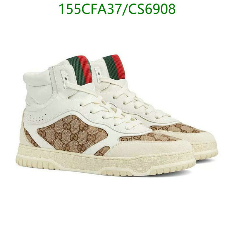 Gucci Women's High-Top Sneakers in White Leather with Signature GG Pattern