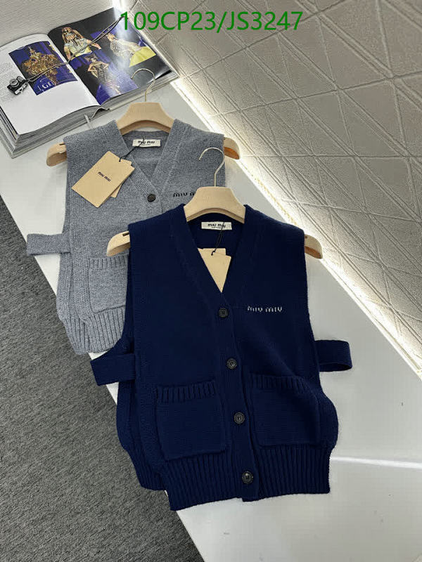 Miu Miu Women's Wool Vest Sweater Sleeveless Knitwear - JS3247