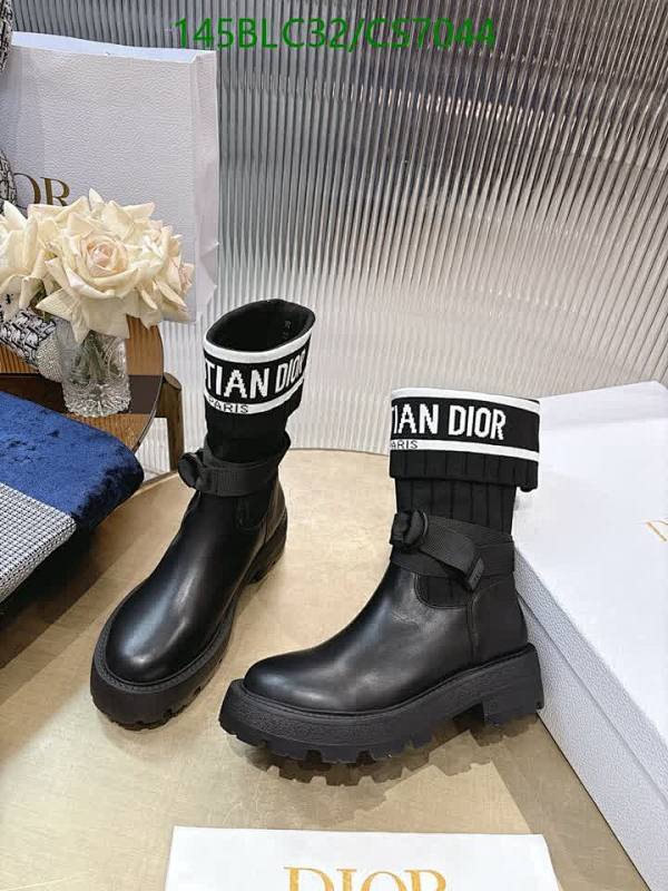 Christian Dior Black Leather Ankle Boots for Women - EU35-40