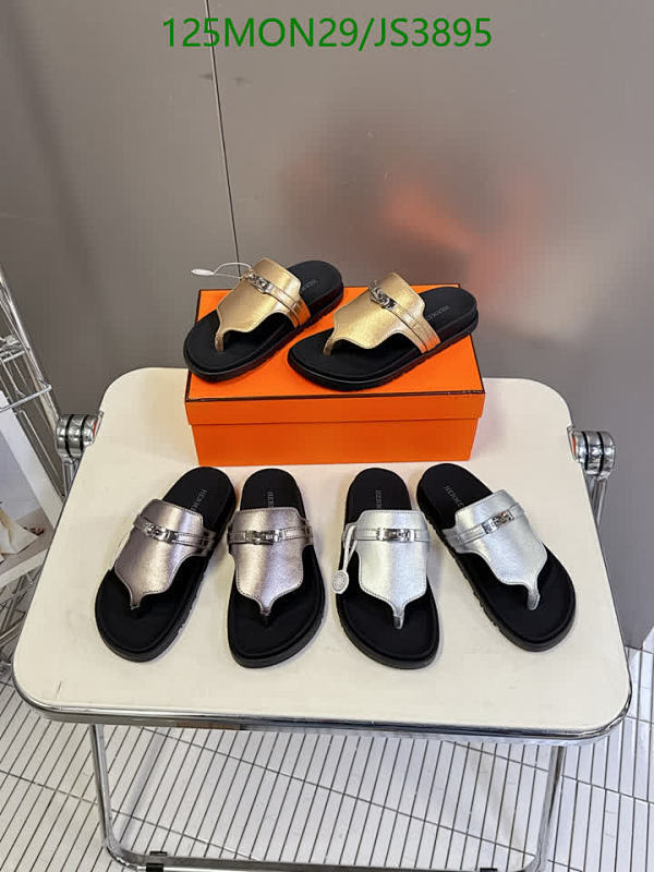 Hermes Men's Sandals Cowhide & Sheepskin Leather Thong Sandals - Unisex Size EU35-44