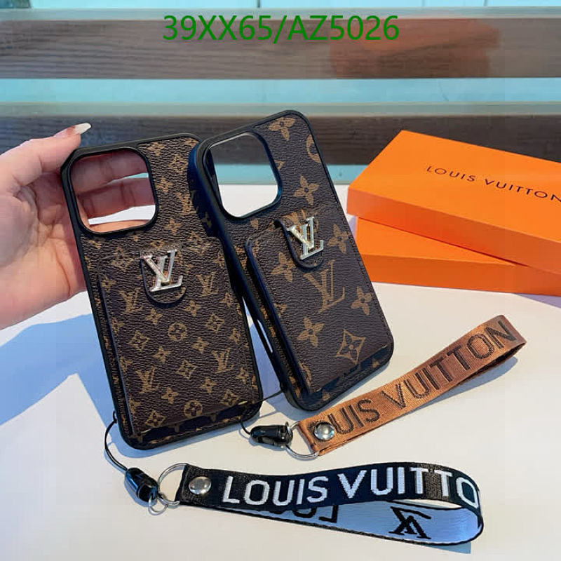 Louis Vuitton Monogram iPhone Case Designer Cover with Card Slot & Lanyard
