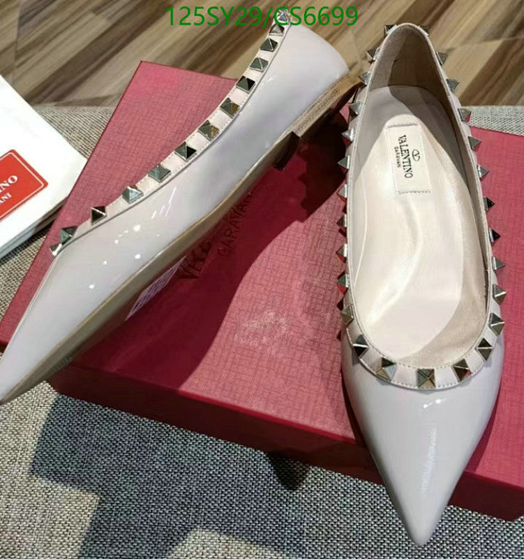 Valentino Women's Rockstud Leather Pointed-Toe Ballet Flats - Beige, EU35-EU41