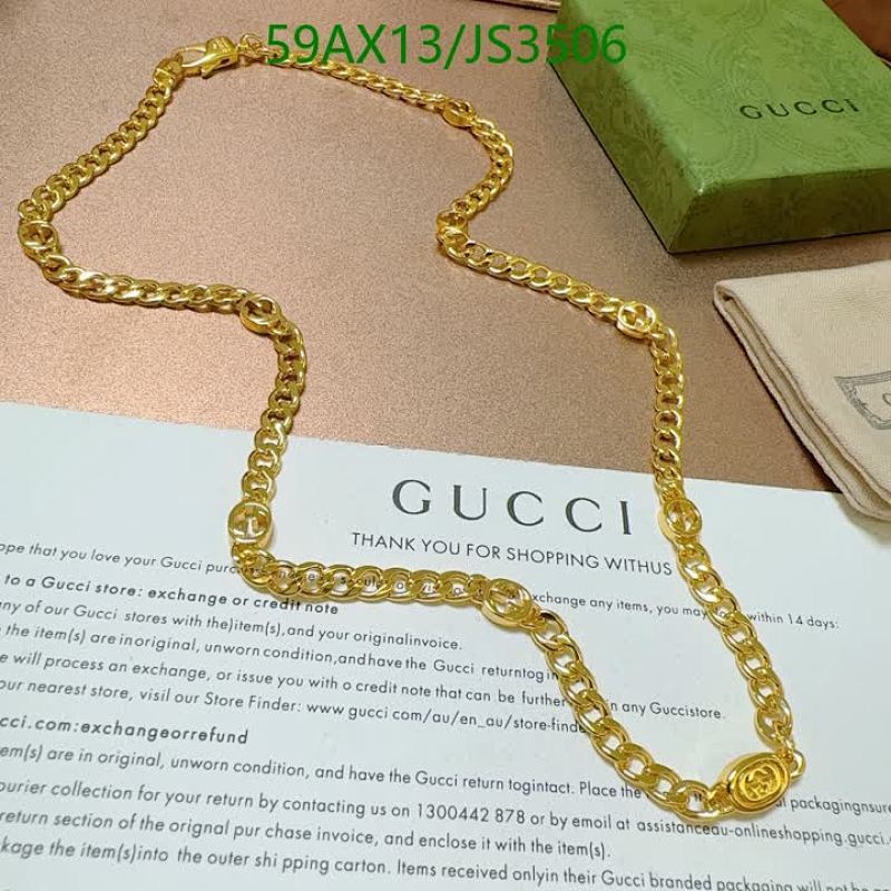 Gucci Gold-Tone Chain Necklace with Interlocking G Motif - Elegant Jewelry