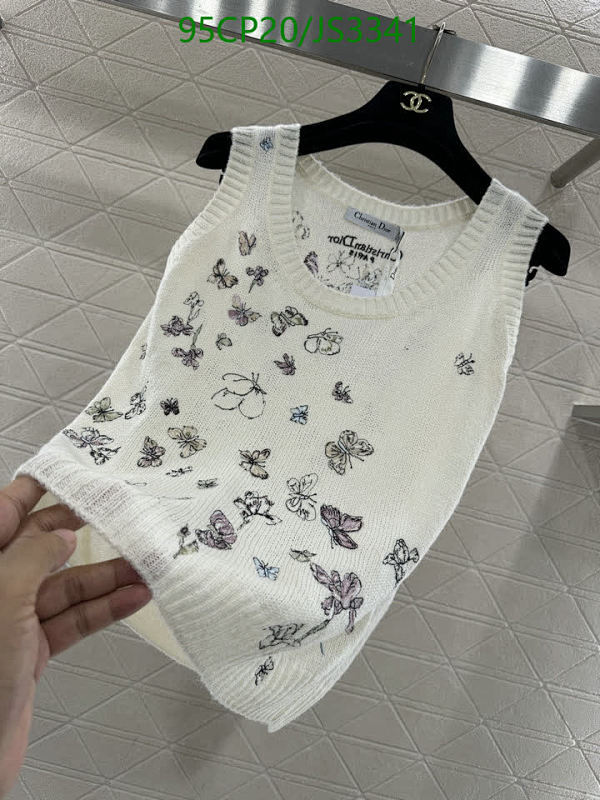 Christian Dior Women's Sleeveless Cotton Sweater Vest with Butterfly Print