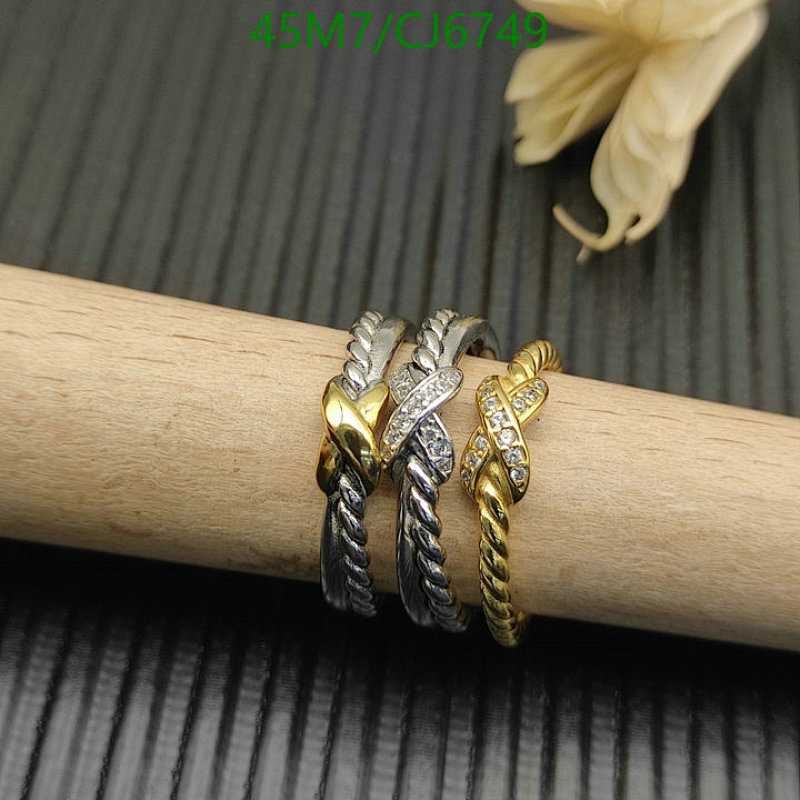 David Yurman Style Cable Twist Ring with Rhinestones, Sizes 6-9