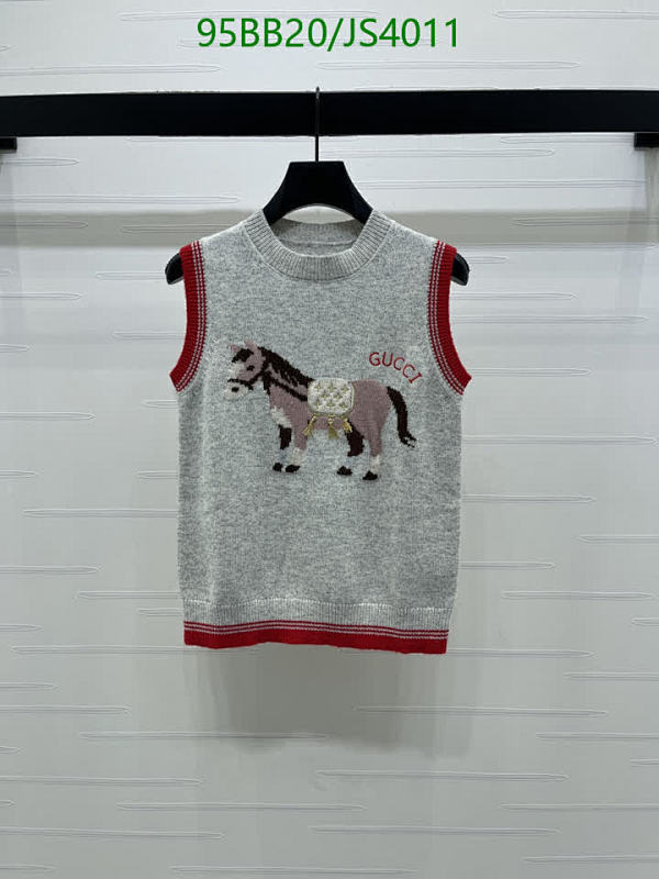 Gucci Wool Vest with Horse Graphic, Round Neckline, Sleeveless Knit Top