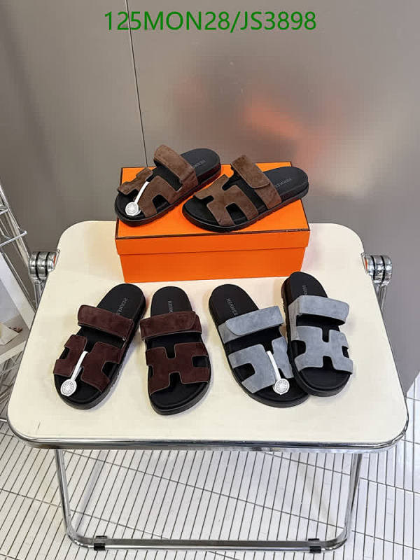 Hermès Men's Sandals Cowhide & Sheepskin Leather Slides, Unisex EU35-44