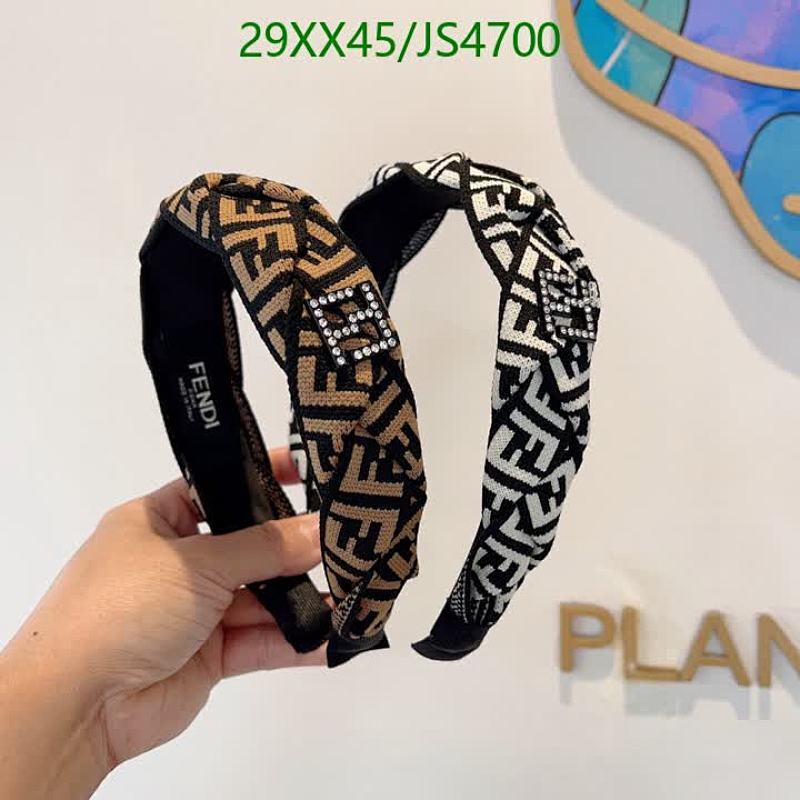 Fendi Headband with Signature FF Logo and Rhinestone Embellishment